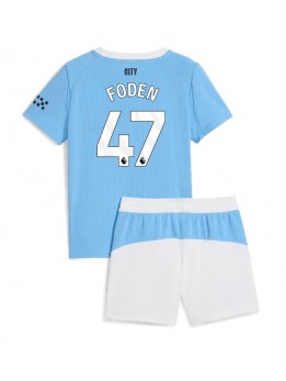 Manchester City Phil Foden #47 Dječji Domaci Dres kompleti 2025-26 Kratak Rukavima (+ kratke hlače)